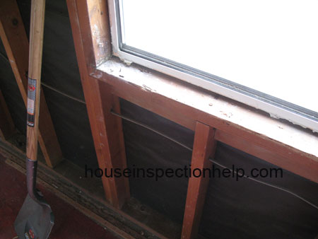 what window framing water damage looks like after removing drywall