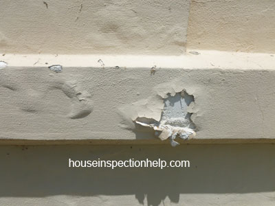 painted exterior wall water damage from moisture