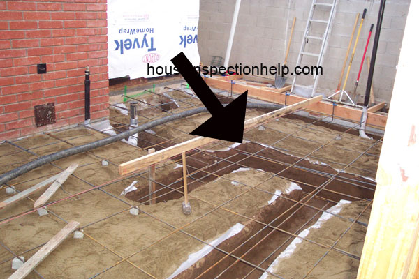 concrete house footing before pouring concrete