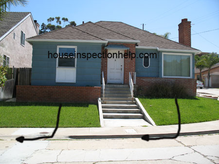 example of front yard with natural water drainage